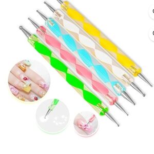 Vibrant Nail Dotting Tools Set For Nail Art Design.